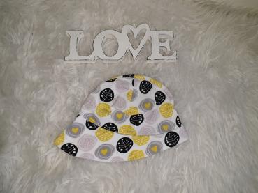 Sommermütze mit Nackenschutz, Kopfumfang 44-49cm "Dots"